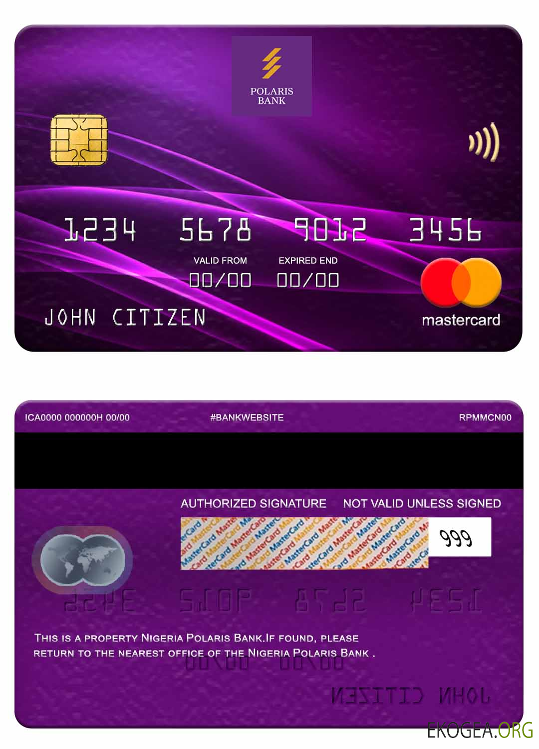 Carte maîtresse de la Banque Polaris du Nigéria